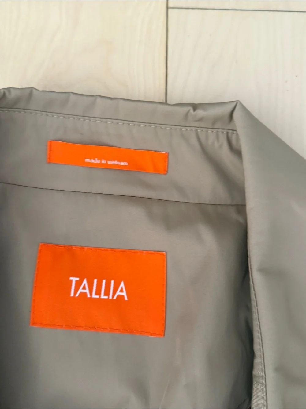 Men's Tallia Classic Tan Trench Coat with Red Cuff Detail